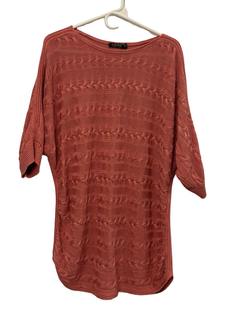 Lauren Ralph Lauren Rust Cable Knit Dolman Sleeve Sweater Top 3XL